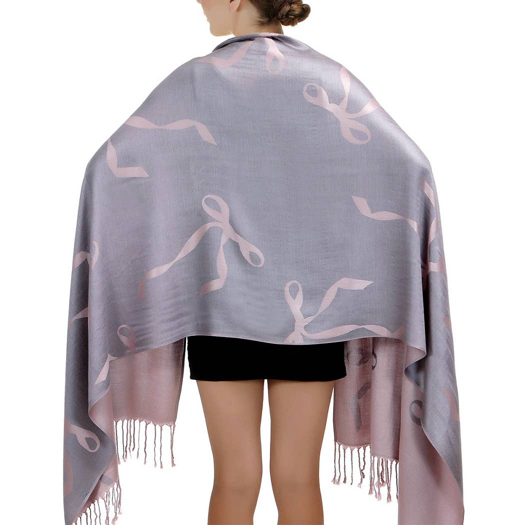 12 COLORES SURTIDOS Chal de Pashmina con Patrón de Lazo Chic de venta al por mayor en Faire4