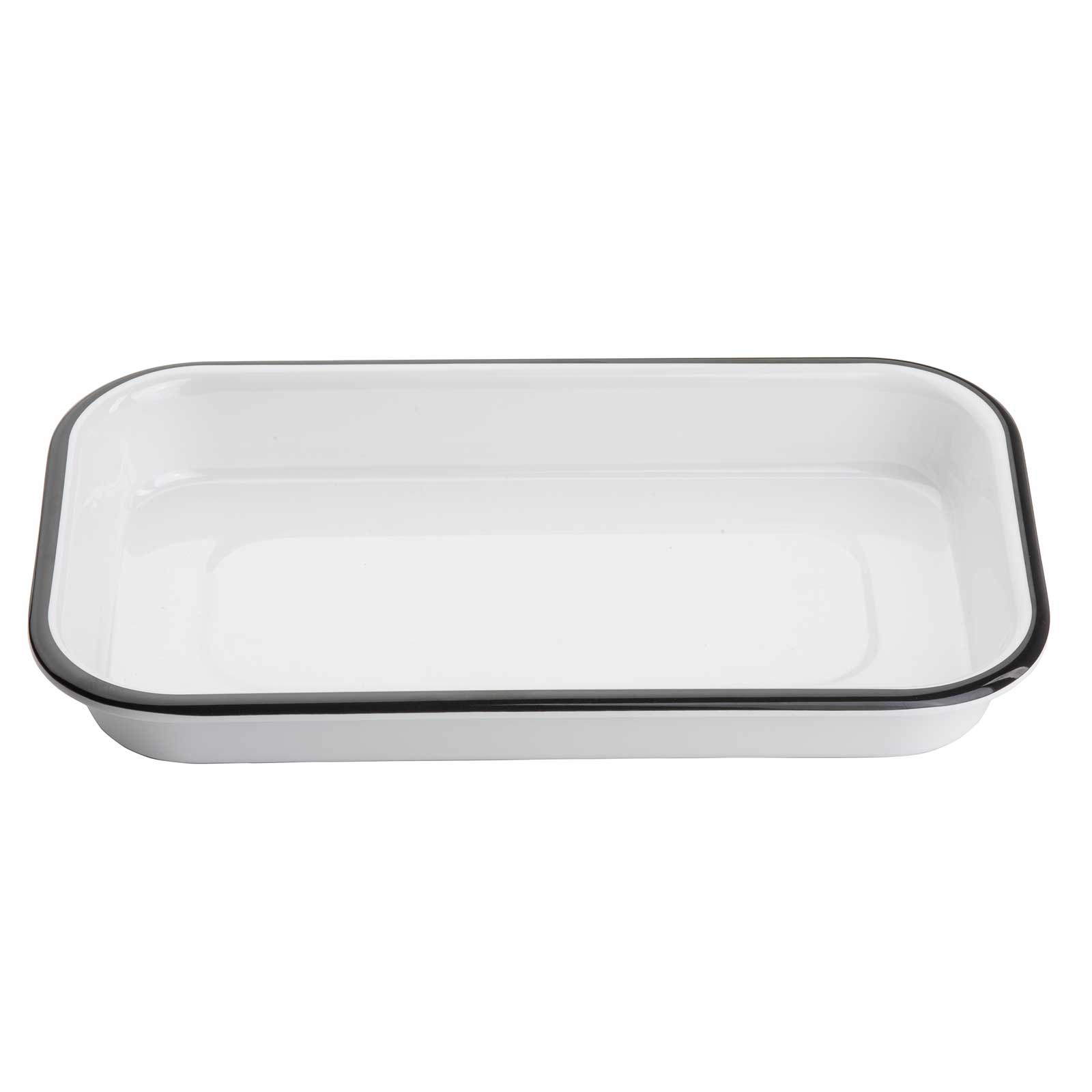 TableCraft Products Company - Wholesale Serving Tray - Canteen Collection Melamine Tray, White/Black, 10.25 x 6"2