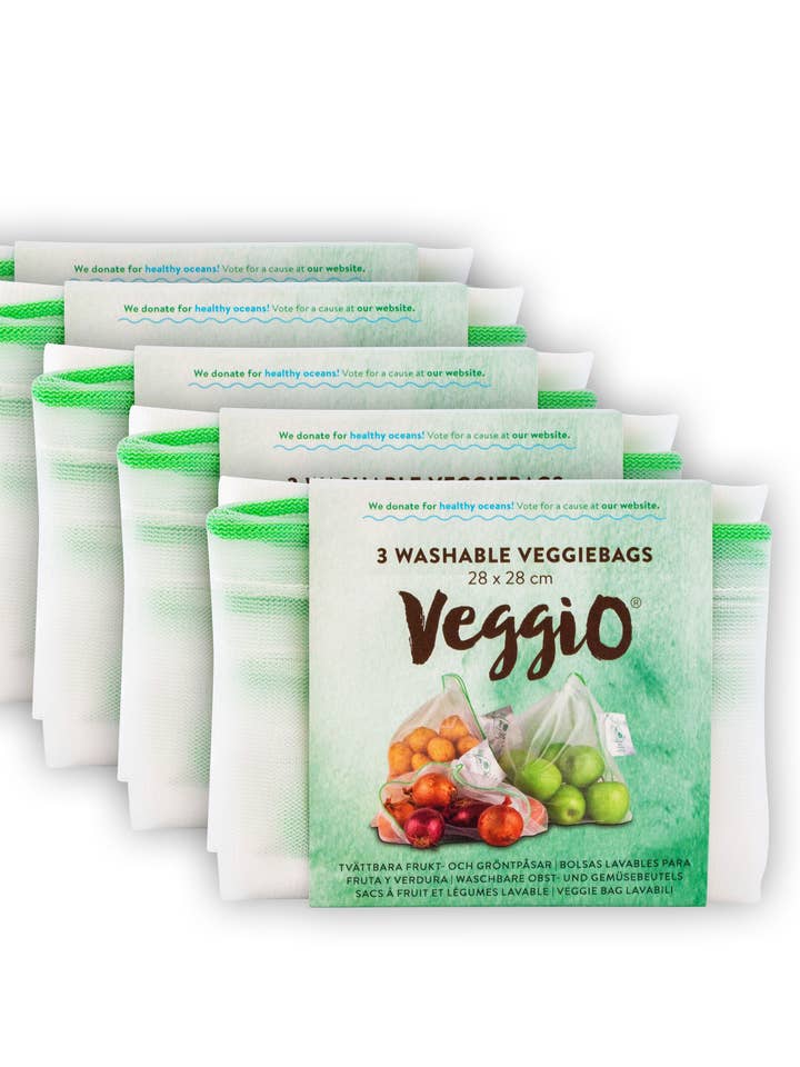 VEGGIO 3er-Set – Polyesterbeutel für Obst für den Großhandel von Carrinet AB
