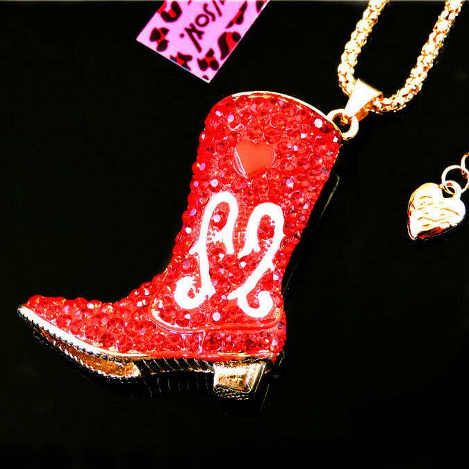 Ladies Cowgirl Boot Necklace for wholesale by Sassy Jewelry Collection