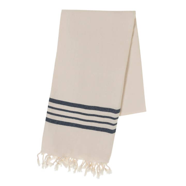 Krem Sultan Natural Turkish Towel Navy for wholesale by Buldano