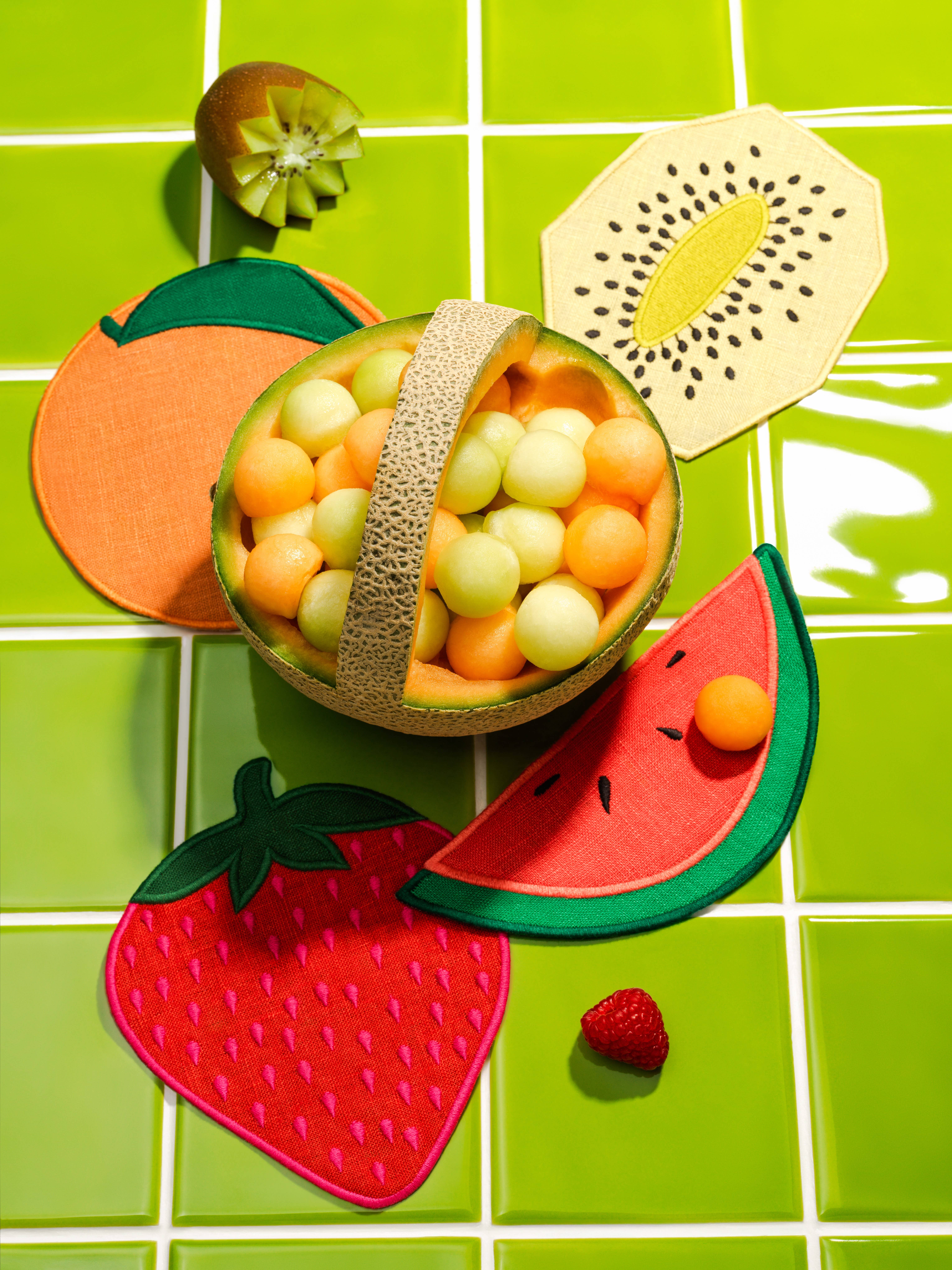 Piecework - Wholesale Dinner & Cloth Napkin - Fruit Salad Cocktail Napkins - Set Of 42