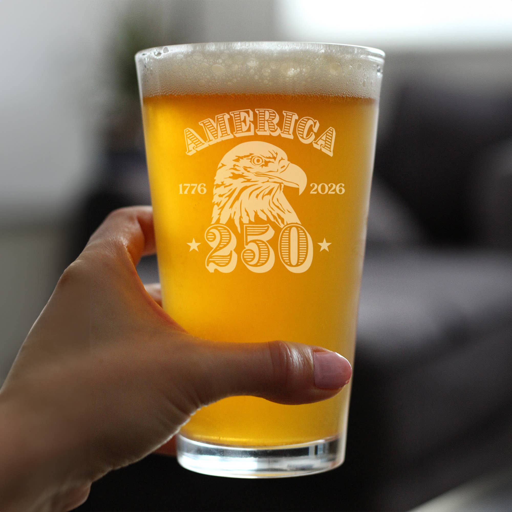 bevvee - Wholesale Beer Glass/Mug - America 250 Anniversary - Pint Glass Engraved in USA2