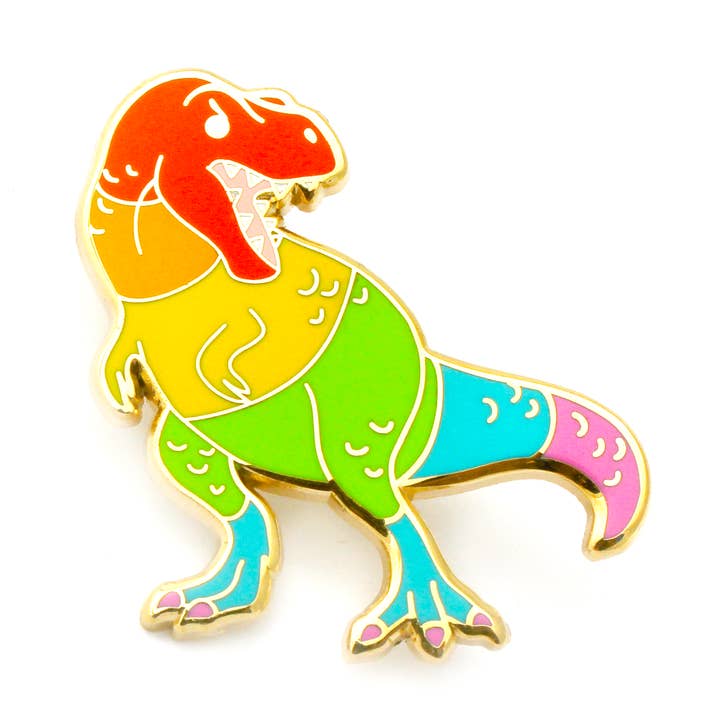 Rainbow T. Rex Pin for wholesale by Shoal