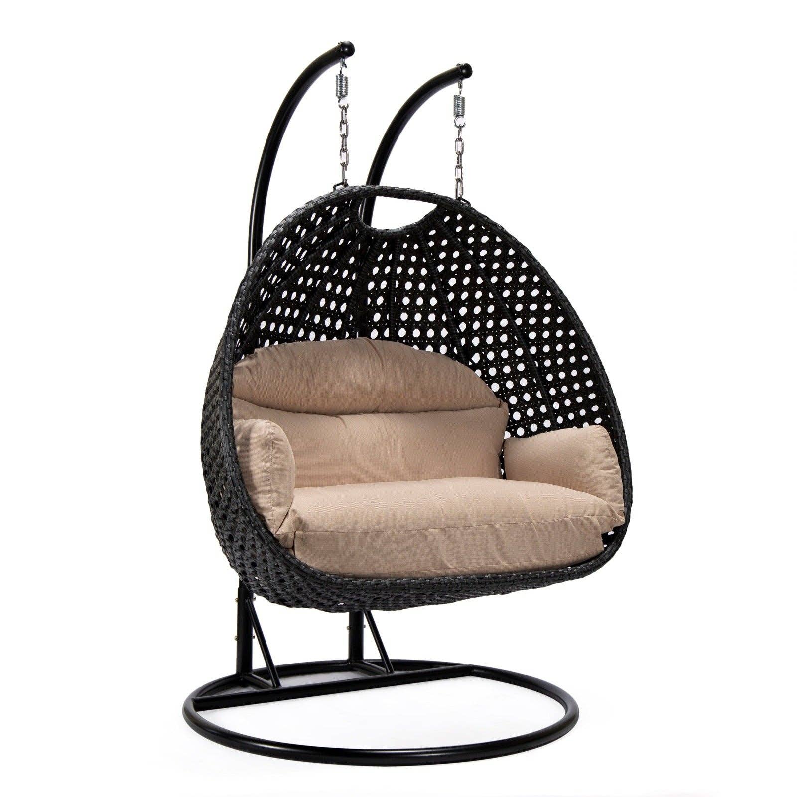LeisureMod - Wholesale Egg Chair - Mendoza 2-Person Wicker Hanging Egg Swing Chair3
