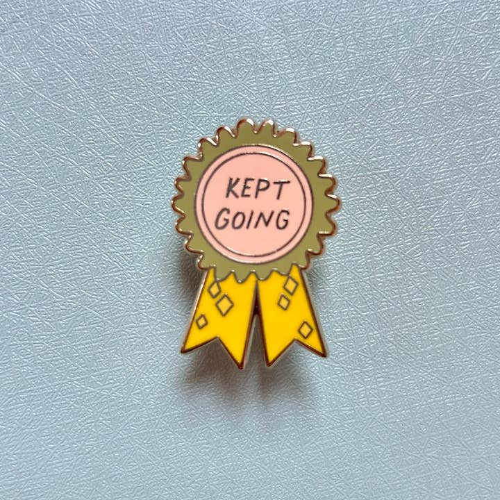 StephKay Designs - Wholesale Lapel pin/button - Kept Going Award Ribbon Gold-Plated Enamel Pin0