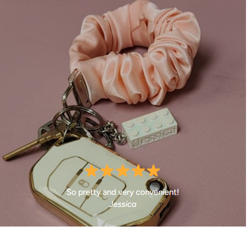 Blush Pop Creations - Wholesale Keychain - Women's - Chocolate Scrunchie Wristlet Keychain2