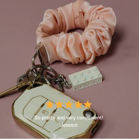 Blush Pop Creations - Wholesale Keychain - Women's - Chocolate Scrunchie Wristlet Keychain2