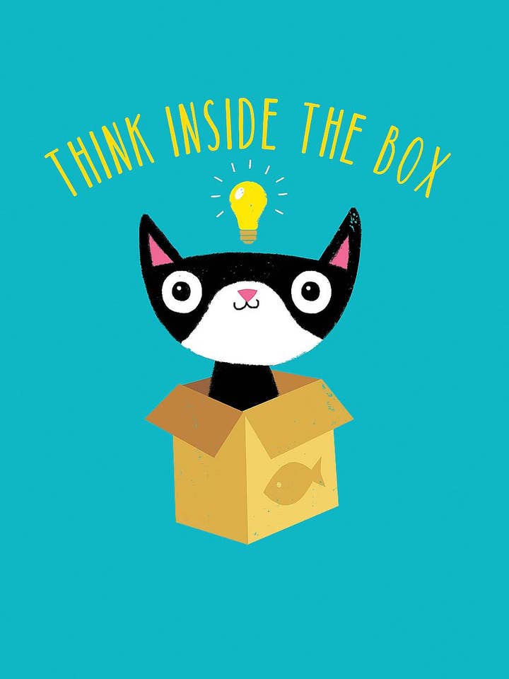 „Think Outside The Box” - Wanddecoratie met canvasprint voor wholesale door Image Conscious, LLC