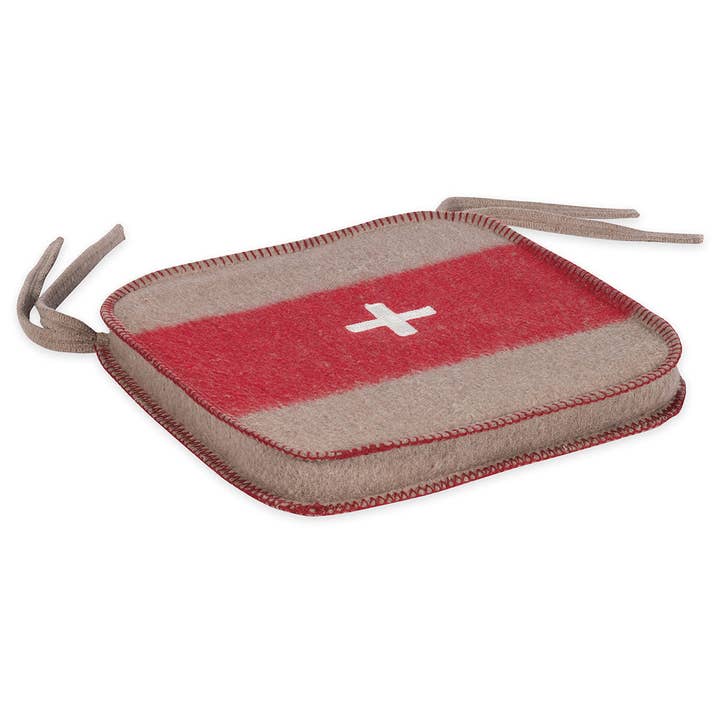 Swiss Army Chair Cushion 15X15 Brown/Red for wholesale by Blue Ocean Traders