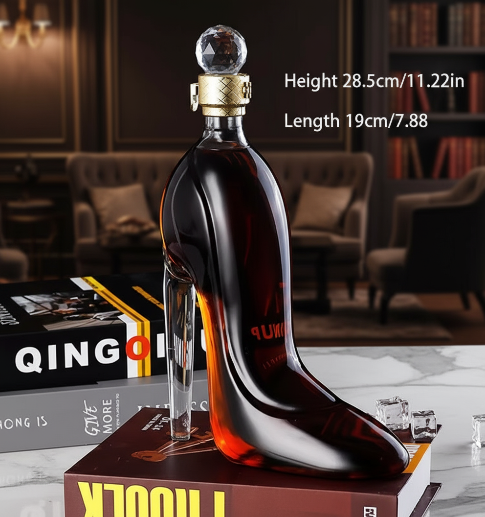 Buddha Ayurveda - Wholesale Decanter - 375/700ml High-Heel Whisky Decanter – Bar & Liquor Bottle4