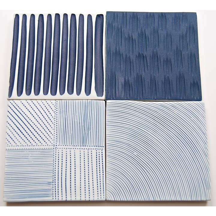Art Floral Trading LLC - Wholesale Coasters - Coaster Square Slab - Blue & White 1 -set of 42