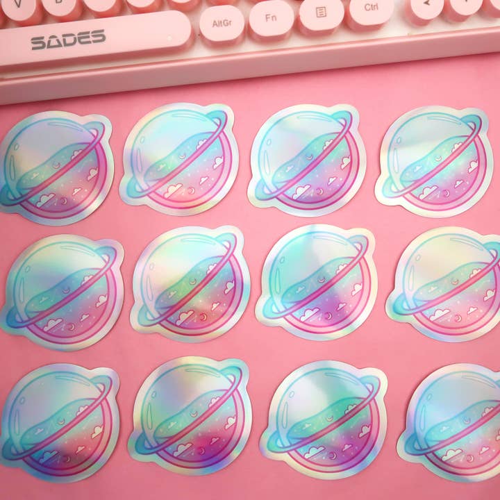 RebelJones - Wholesale Sticker - Kawaii Planet, Holographic Sticker