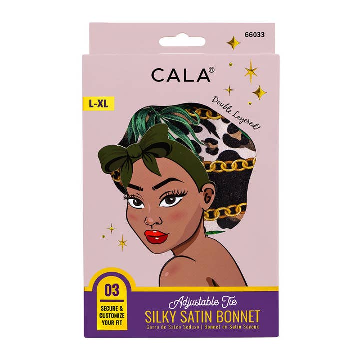 PINEAPPLE Beauty - Wholesale Sleep Cap / Bonnet - Women's - CALA 66033 Adjustable Tie Silky Satin Bonnet Green - 6pcs1