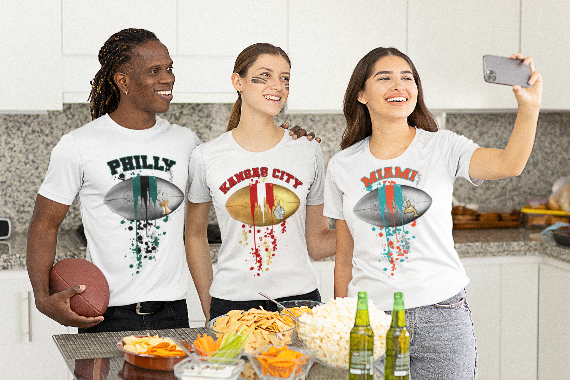 By Jodi LLC - Wholesale Screen Printed T-Shirt - Women's - Football Drip (Pro Teams) Football graphic tee, t-shirt,6
