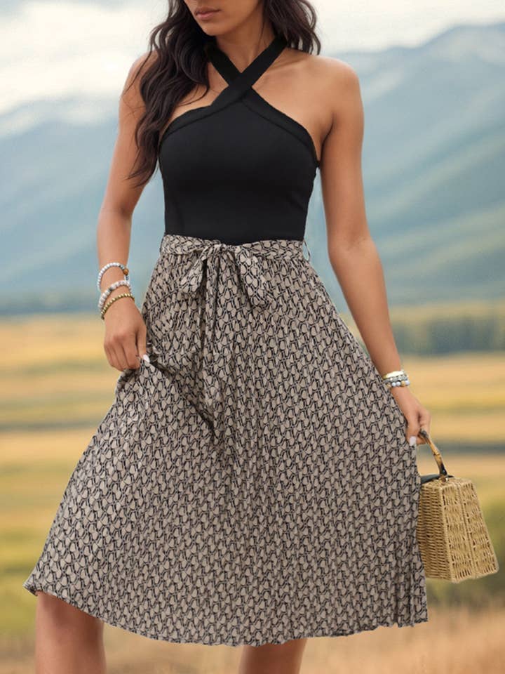 Colored Cross Collar Hanging Neck Dress for wholesale by Wholesalesir