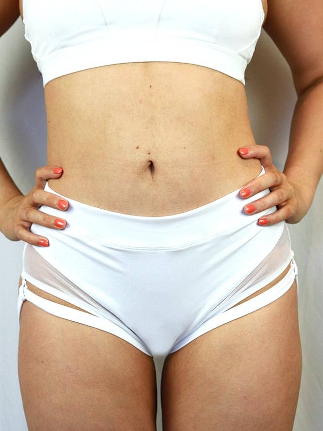 Maddox Low Waist Garter Short - WHITE for wholesale on Faire2