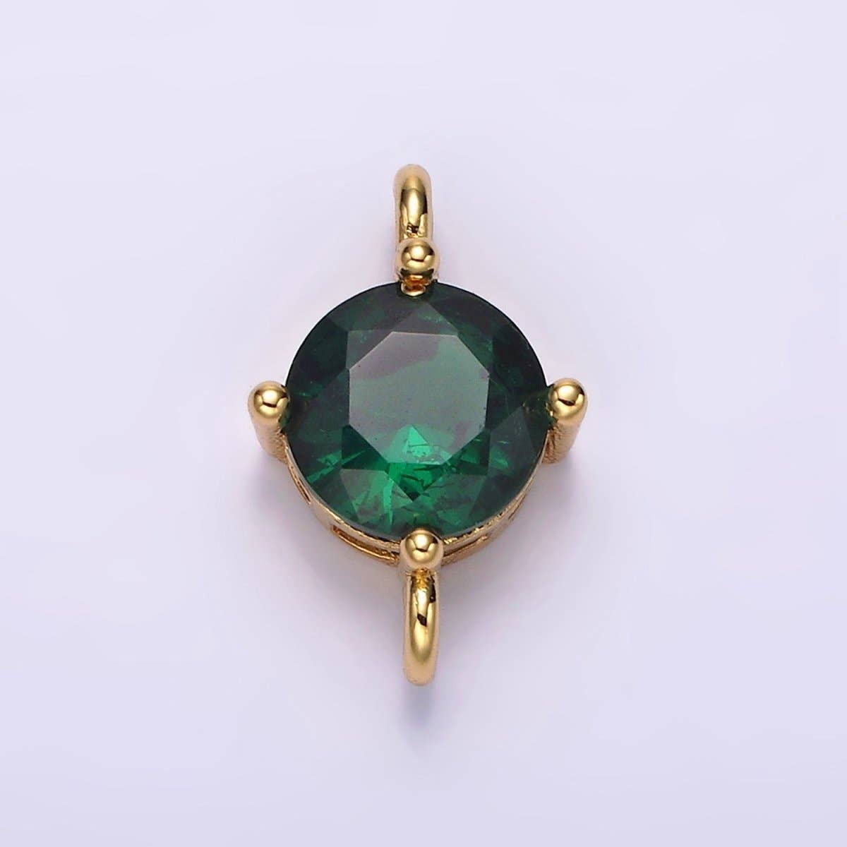 Aim Eternal - Wholesale Individual Charm/Pendant - 14K Gold Filled 10mm Round CZ Birth Month Personalized Connector | G-157 - G-1692