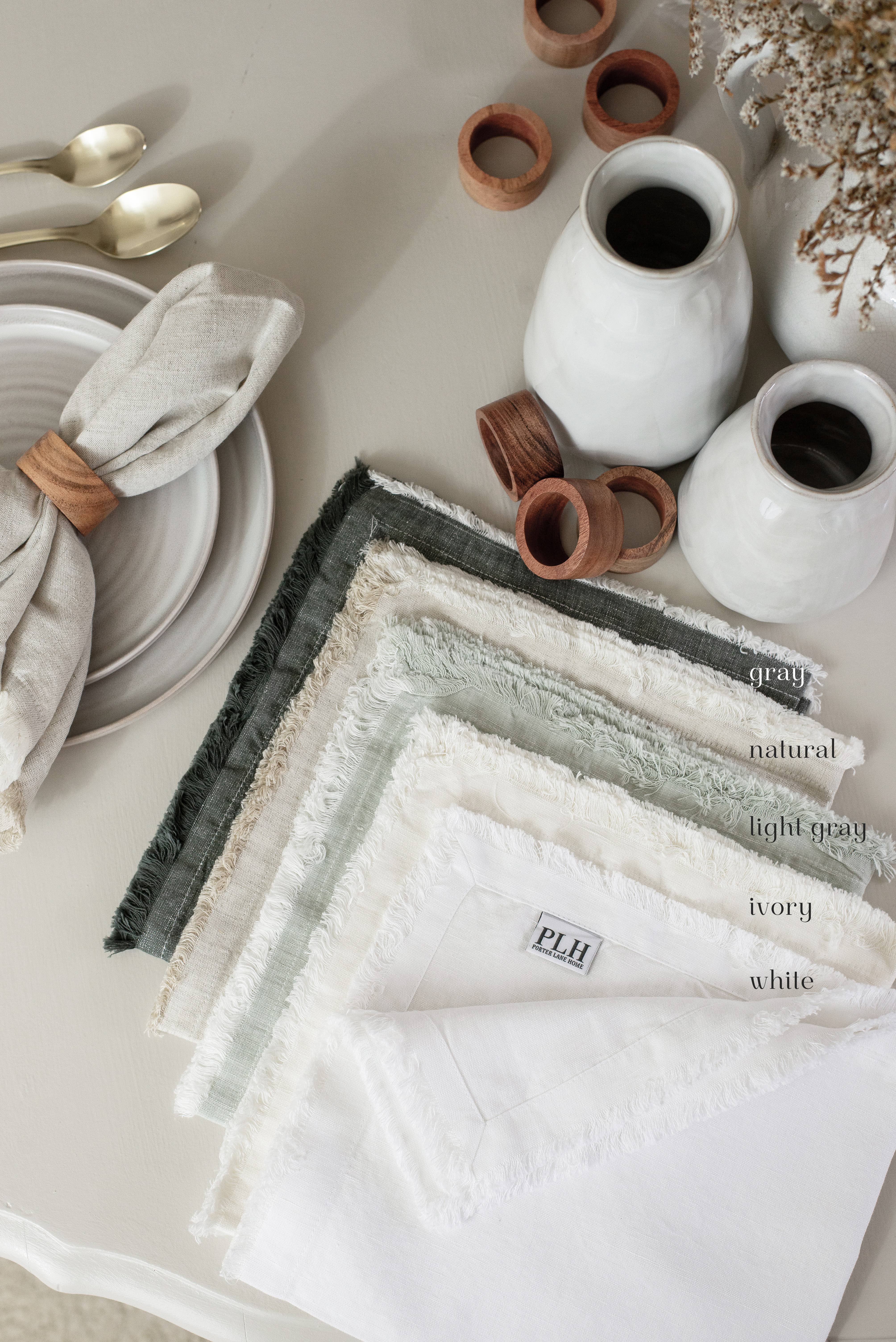 Porter Lane Home - Wholesale Dinner & Cloth Napkin - Fringe Edge Napkin, Set of 41