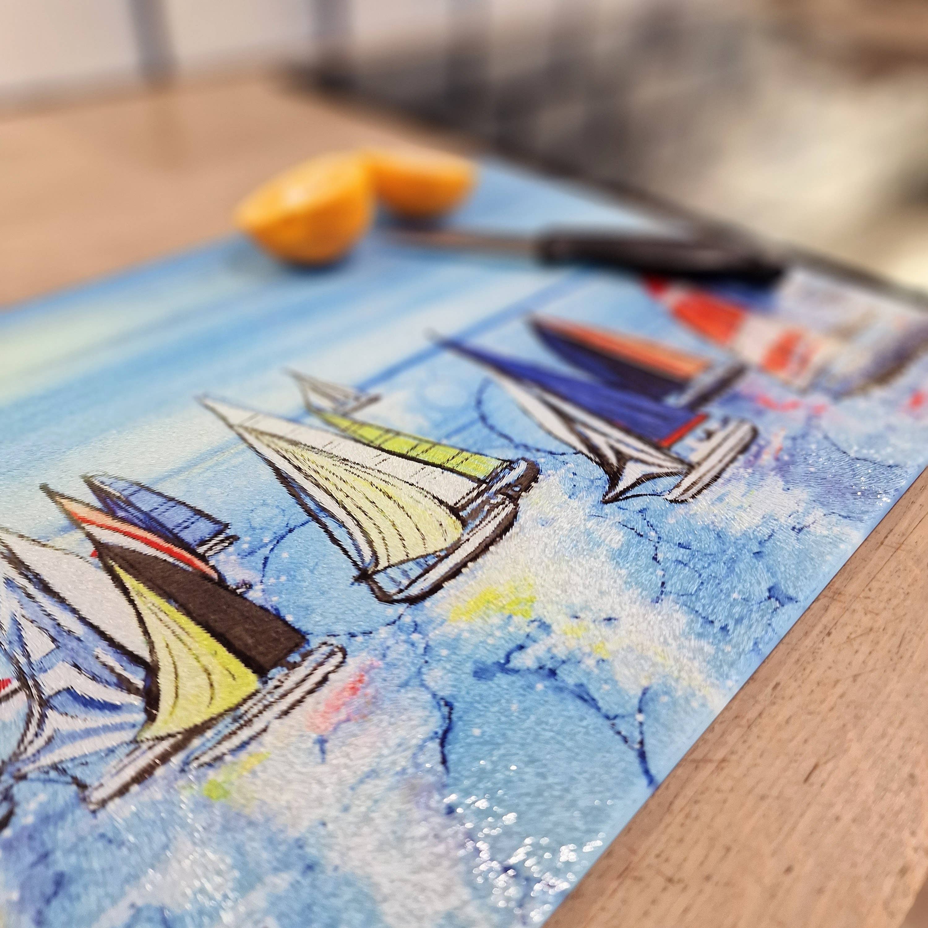 By Jo Crafts – wholesale Placemat – 83-WTS Nautical Regatta Boats Worktop Saver 15