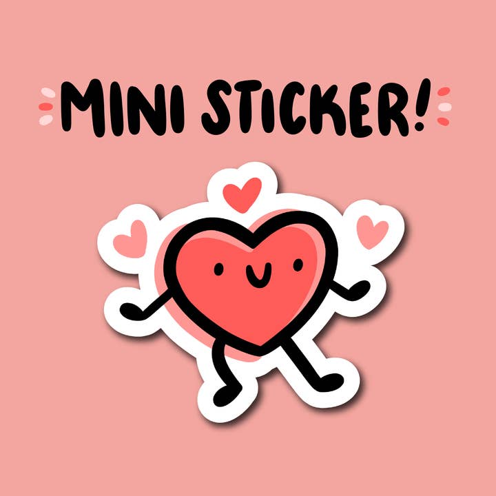 Valentine's Day Heart Guy Mini Sticker for wholesale by Shop Emily M