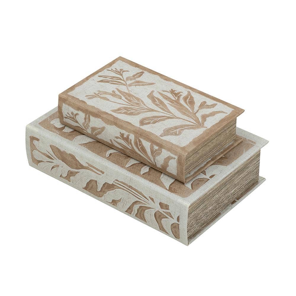 A&B Home Group Inc. - Wholesale Decorative Box - S/2 Coastal Wave Book Storage Boxes0