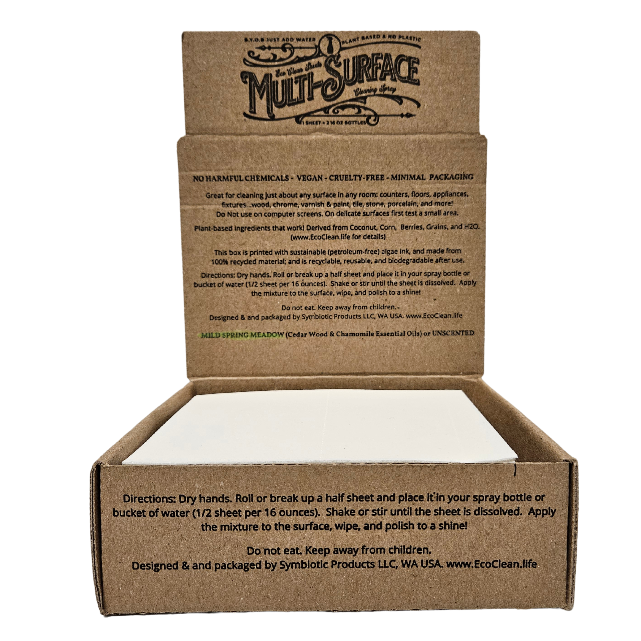 Symbiotic Products LLC - Wholesale Multi-Surface Cleaner - Multi-Surface Cleaner Sheets | Retail or Bulk Display | 1001