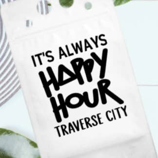 KimiJean Creations - Wholesale Drink Huggers & Koozies - CUSTOM Adult Drink It's Always Happy Hour Traverse City