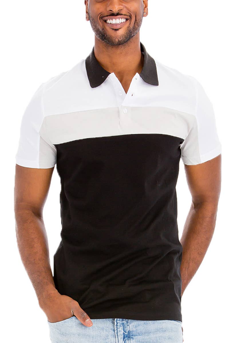 WEIV - Wholesale Polo - Men's - Three Color Short Sleeve Polo Shirt