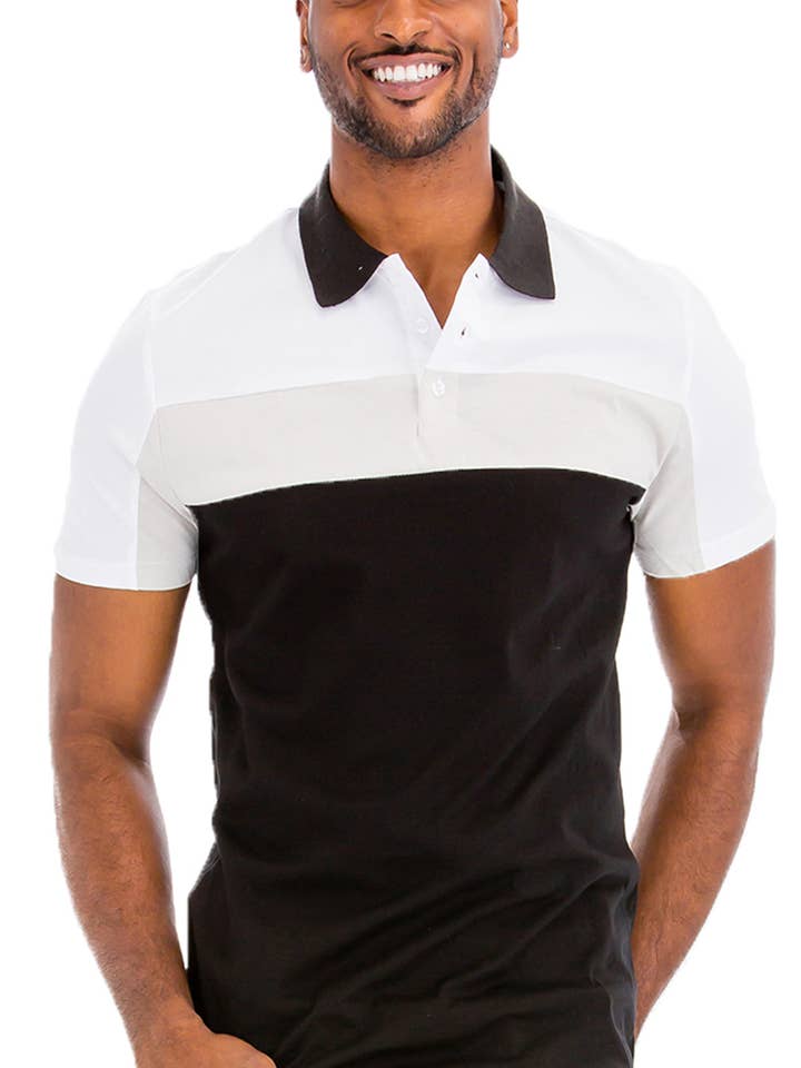 WEIV - Wholesale Polo - Men's - Three Color Short Sleeve Polo Shirt0