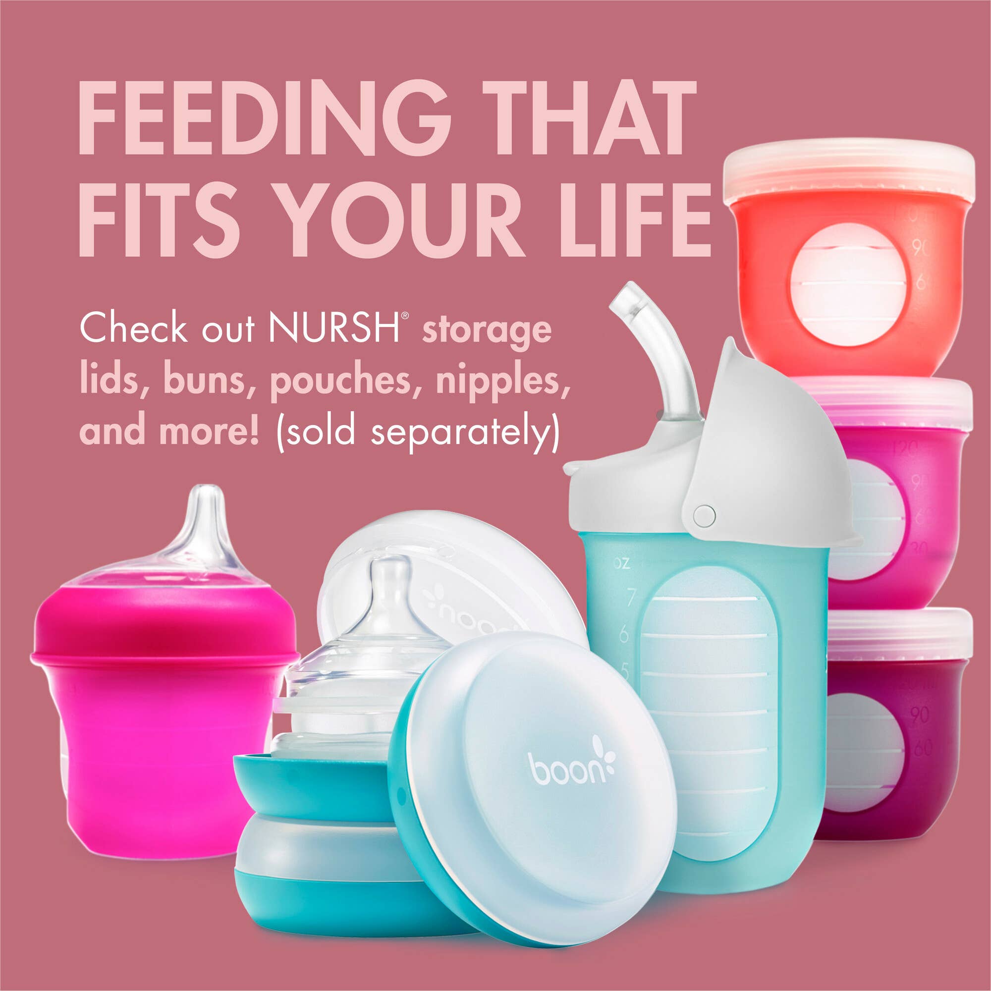 TOMY - Wholesale Baby Bottle - TOMY Boon Nursh Bottle - 3 Bottles - Pink Multicolor8