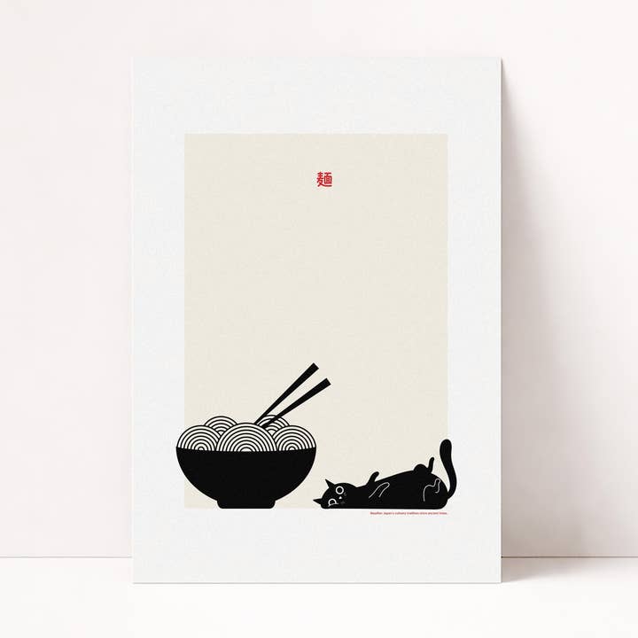 NOEDEL KAT POSTER II voor wholesale door PurePeach Studio