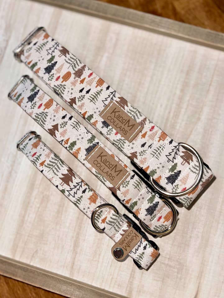 Forest Frost Dog Collar, Christmas, K and M Collars, Trees for wholesale by K and M Collars
