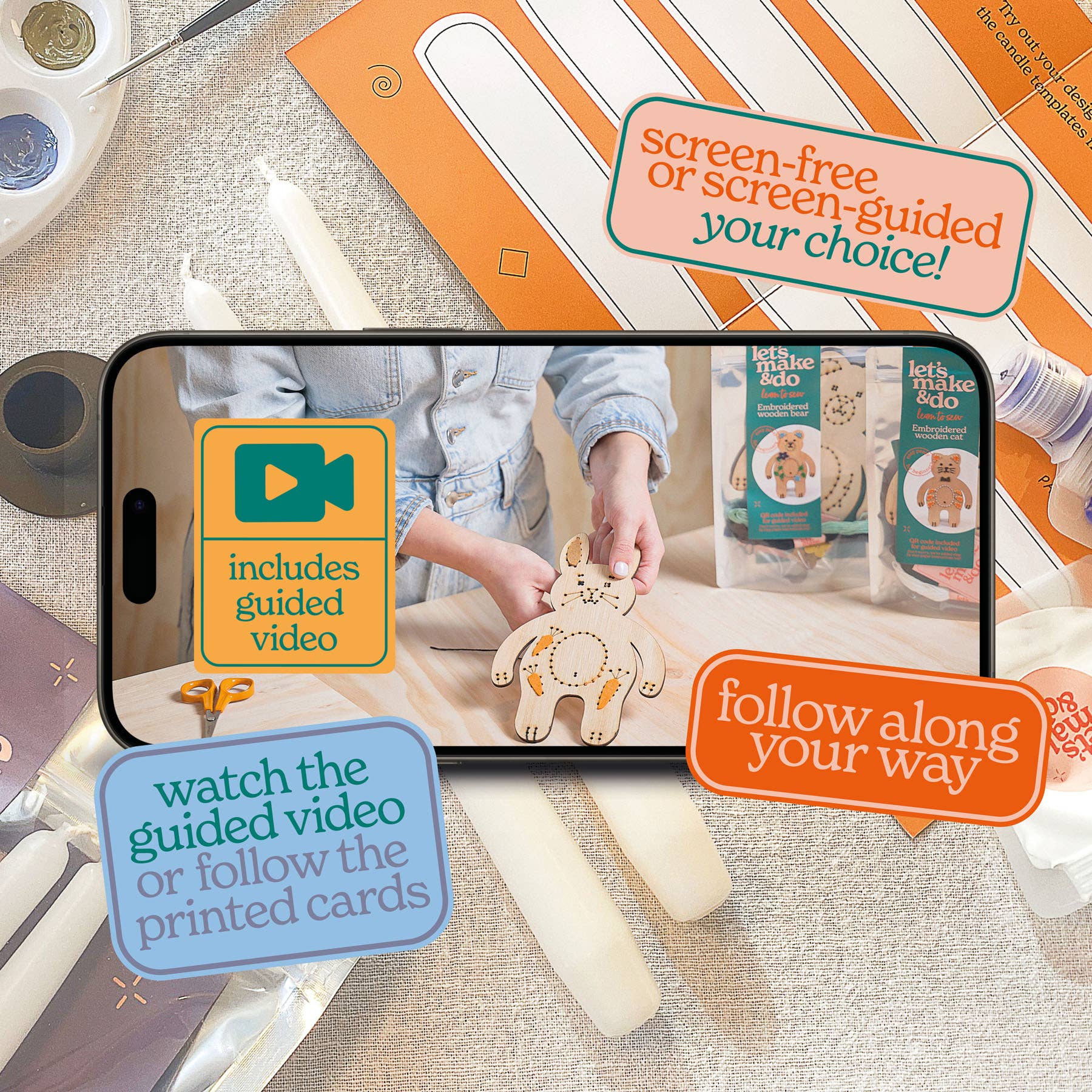 Let's Make & Do - Vente Kit de bricolage - Kit de peinture pour bougies décoratives à personnaliser1