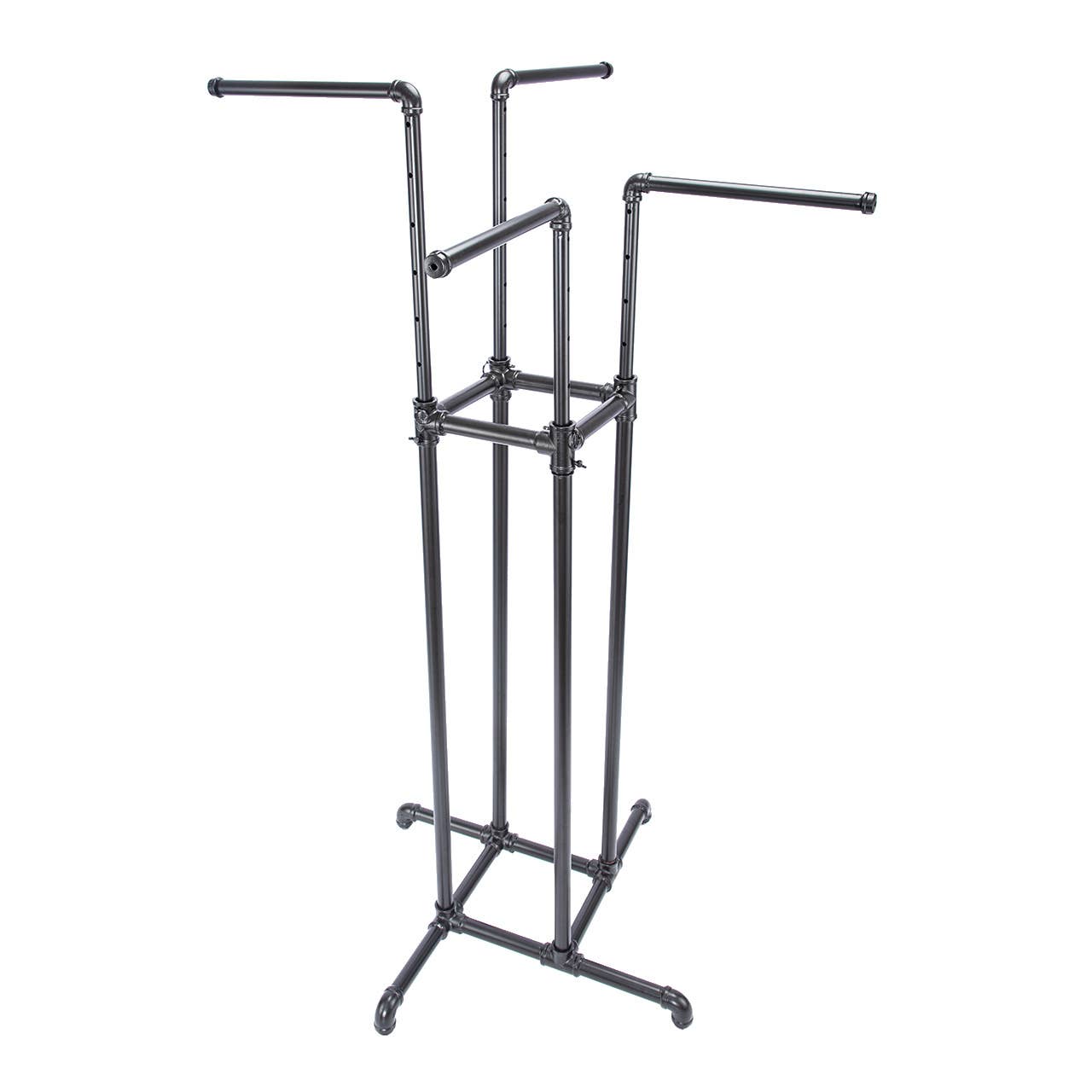Store Supply Warehouse - Wholesale Retailer Display - Accessories - Boutique Pipe 4-Way Clothing Rack With Straight Arms1