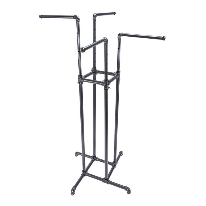 Store Supply Warehouse - Wholesale Retailer Display - Accessories - Boutique Pipe 4-Way Clothing Rack With Straight Arms1