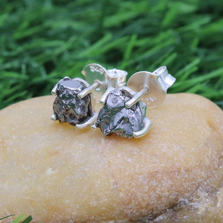 Jay Jools - Wholesale Stud/Post Earrings - Meteorite Stud Earrings: 925 Silver Unique Space Jewelry9