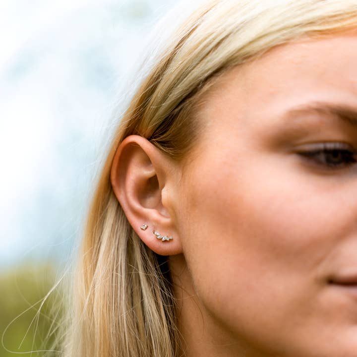 dainty threaded post stud earring package for wholesale by Cool and Interesting