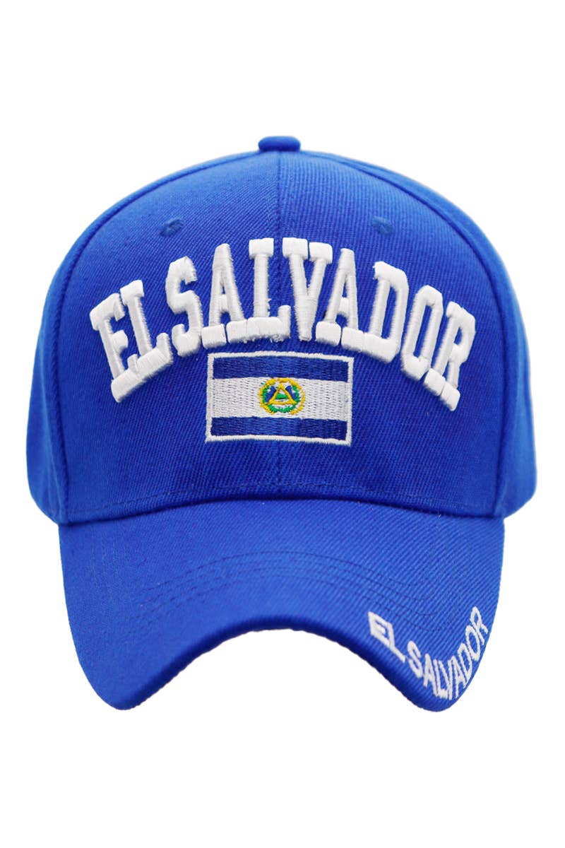 Cap Zone - Wholesale Baseball Cap - Unisex - El Salvador Logo Flag Velcro Back Baseball Cap6