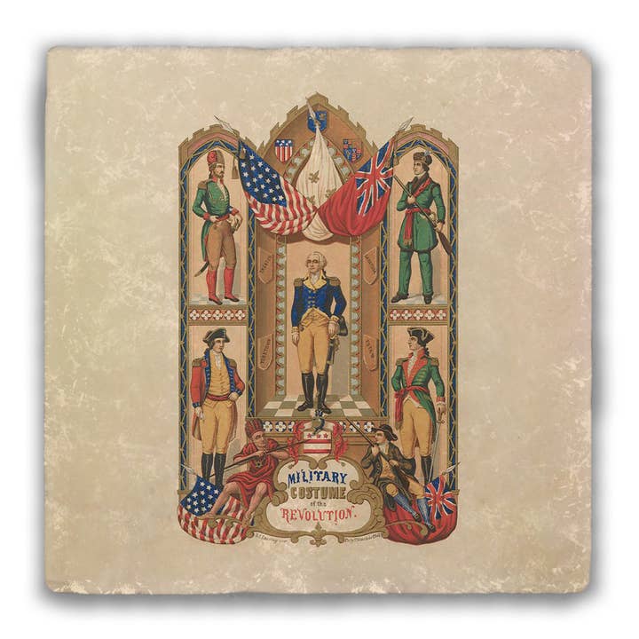 Militärkostüm der Revolution Gestürzter Steinuntersetzer für den Großhandel von Nelson Gifts Wholesale