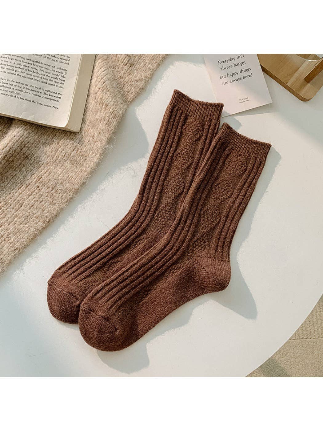 Funkyrel® Atzbranding Limited – wholesale Socks – Women's – Rufia - Solid Color Mid-Calf Socks5