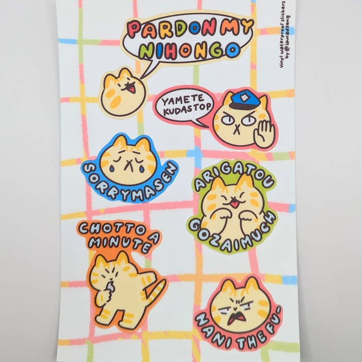 lauradzeng – Großhandel Aufkleber für Telefon und Laptop – Pardon My Nihongo Anime-Meme-Aufkleber aus Vinyl