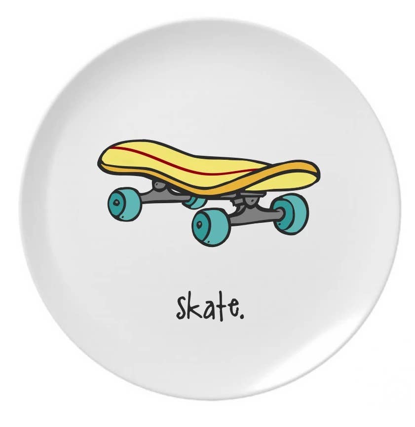 REMOVED BRAND - Wholesale Dinner Plate - 8" Skate Melamine Plate 0