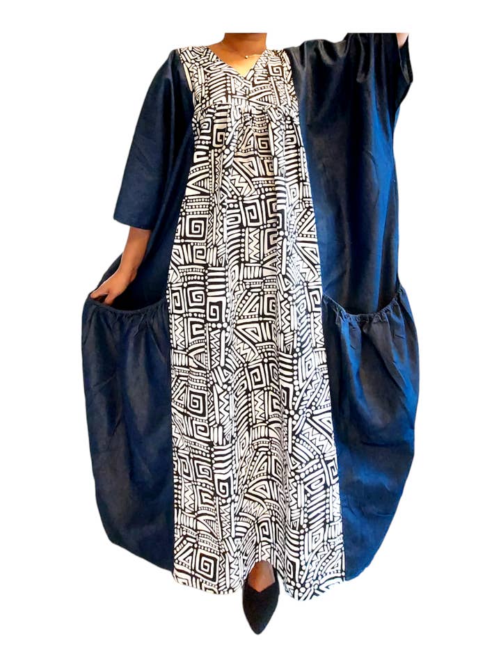 India Batik - Wholesale Kaftan - Women's - Kaftan Bubu Maxi Dress - 7650D3