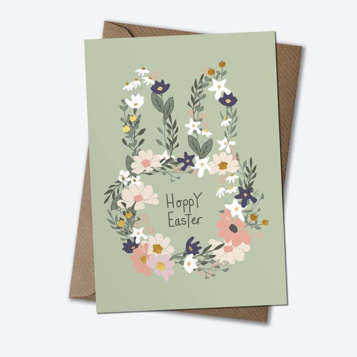 Påskedag - Hoppy påske, påskekort for engroshandel hos Pixel & Bloom