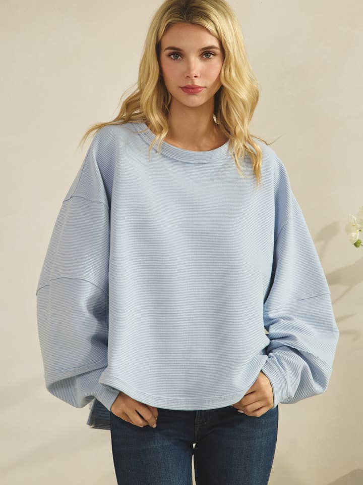 TEXTURED FABRIC WITH OVERSIZED RAW TRIM TOP - SDT6524 for wholesale by Star Drop