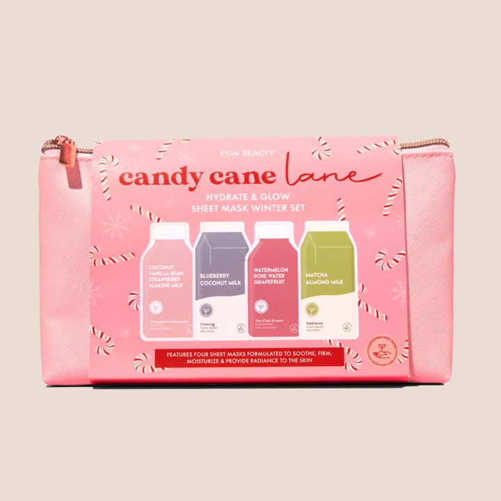ESW Beauty - Wholesale Skincare Face Mask - Candy Cane Lane Glowing Radiant Skin Sheet Mask Set