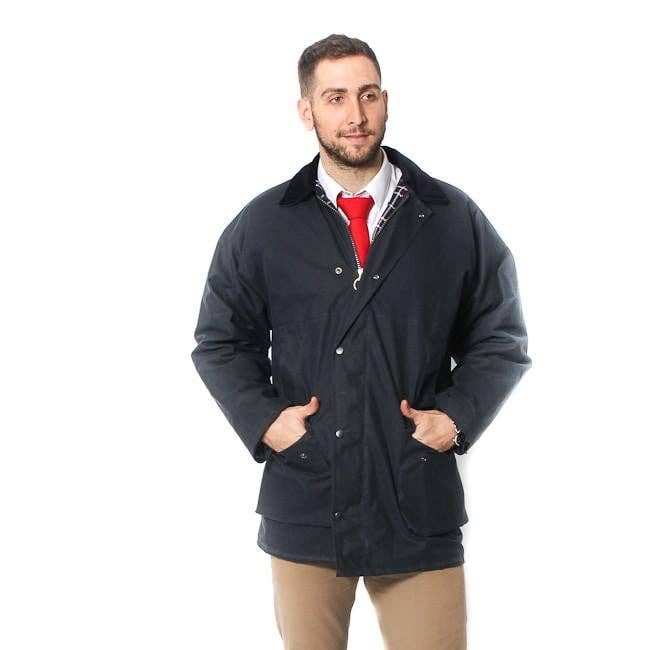 The Scotland Kilt Company - Wholesale Jacket - Men's - Mens Cotton Wax Padded Jacket - Navy1