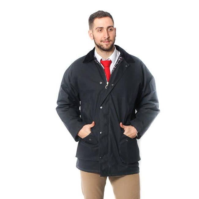 The Scotland Kilt Company - Wholesale Jacket - Men's - Mens Cotton Wax Padded Jacket - Navy1