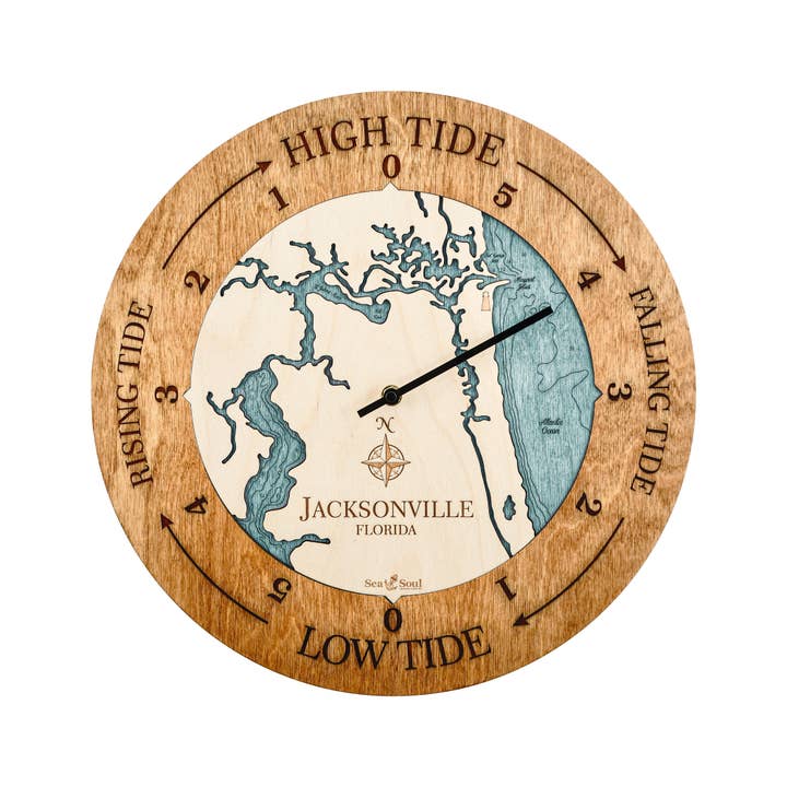 Sea & Soul Nautical Chart Art - Wholesale Wall Clock - Florida East Coast Nautical Chart Tide Clock-Many Locations86